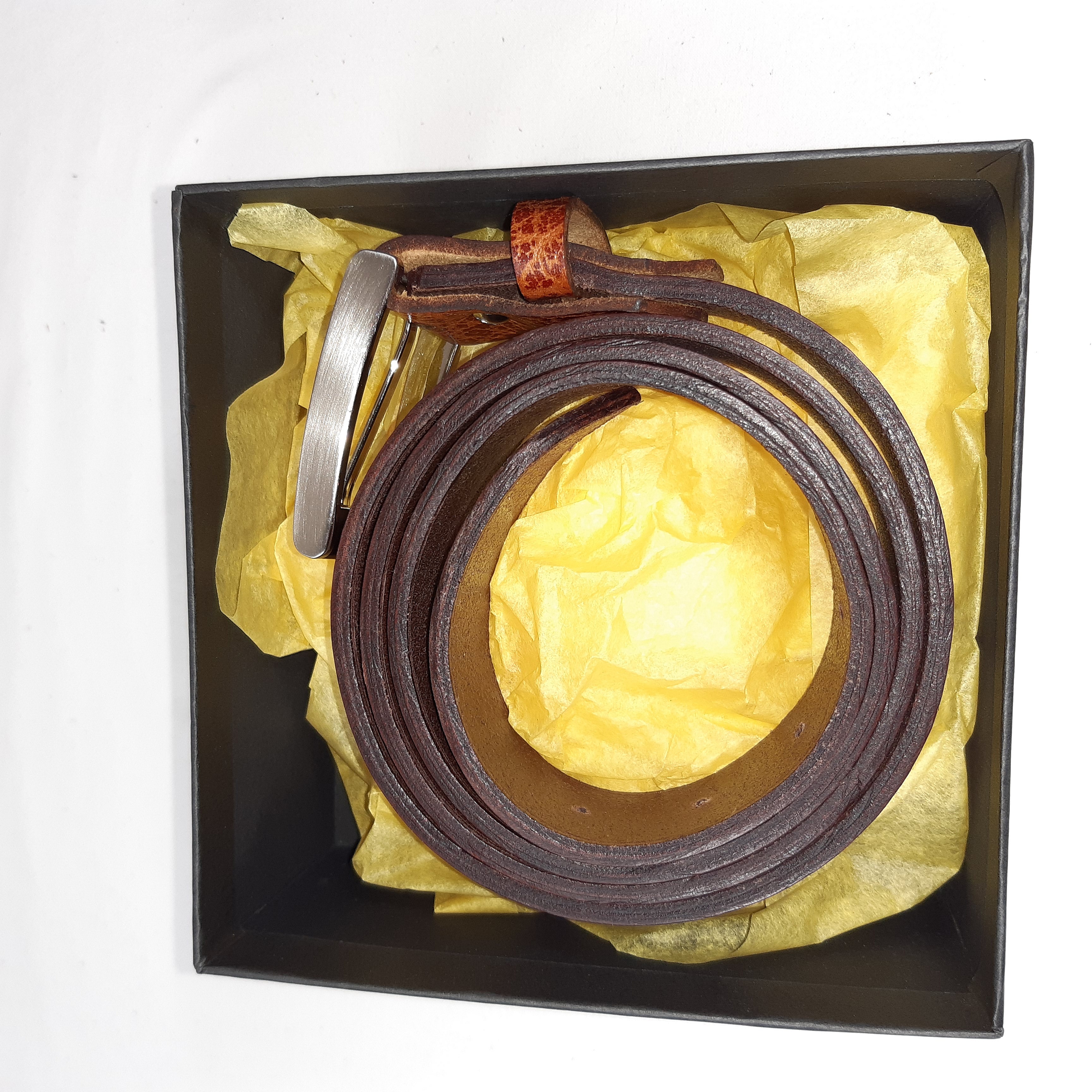 Ceinture cuir coloris havane