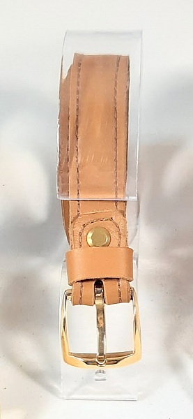 Ceinture pour Elle en cuir coloris havane
