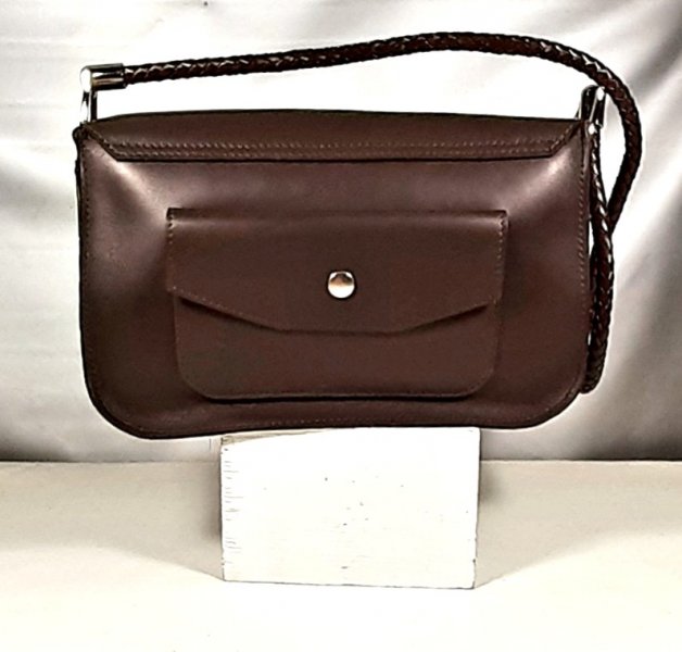 Sac cuir avec bandouli&egrave;re tress&eacute;e cuir