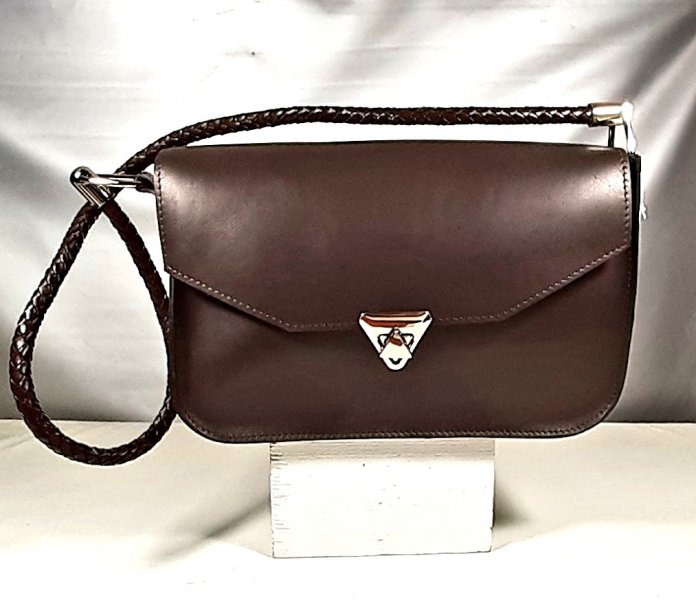 Sac cuir avec bandouli&egrave;re tress&eacute;e cuir