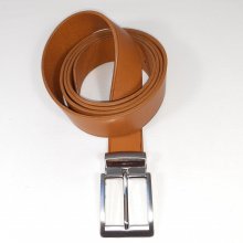 Ceinture en cuir de vachette coloris havane